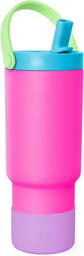 Simple Modern 24 fl oz Insulated Stainless Steel Trek Pivot Tumbler with Straw Lid and Top Handle|Seaside Blue - Pick 222