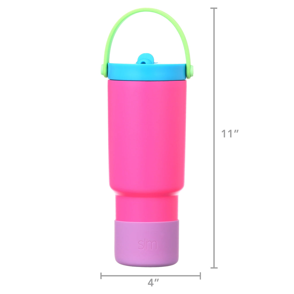 Simple Modern 24 fl oz Insulated Stainless Steel Trek Pivot Tumbler with Straw Lid and Top Handle|Seaside Blue - Pick 222