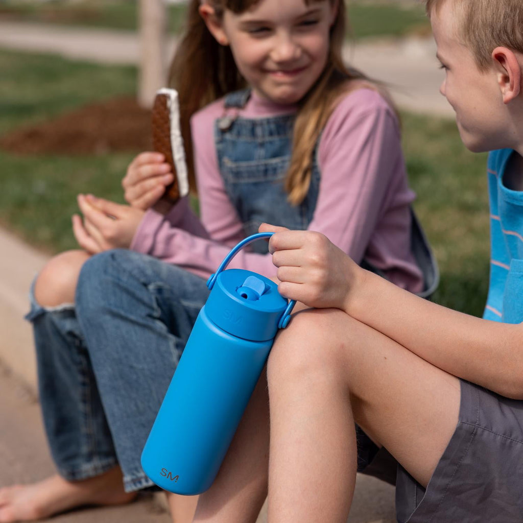 Simple Modern 18 fl oz Insulated Stainless Steel Summit Wide Mouth Water Bottle with Handle and Straw Lid|Black and White Checkmate - Pick 940