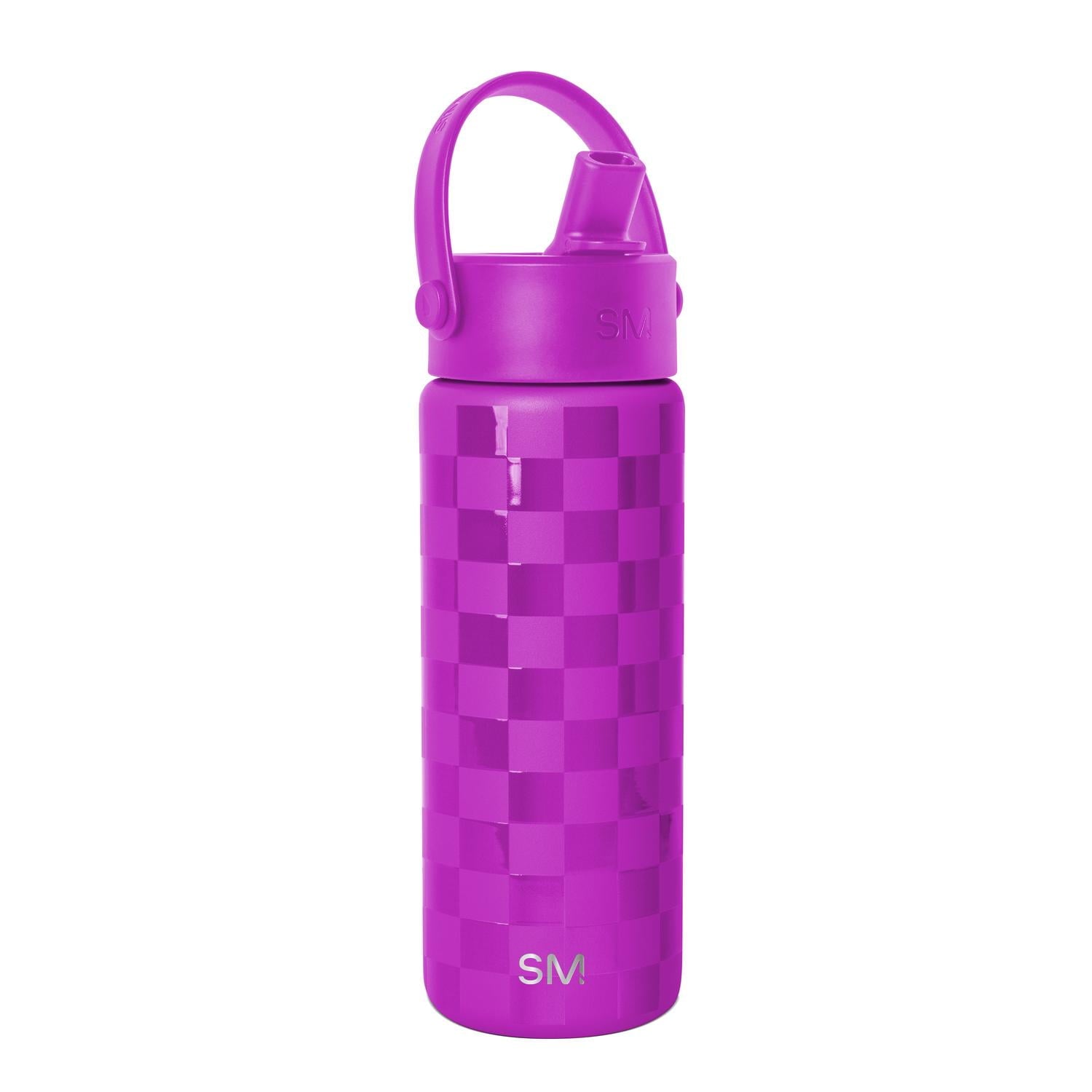 Simple Modern 18 fl oz Insulated Stainless Steel Summit Wide Mouth Water Bottle with Handle and Straw Lid|Black and White Checkmate - Pick 940