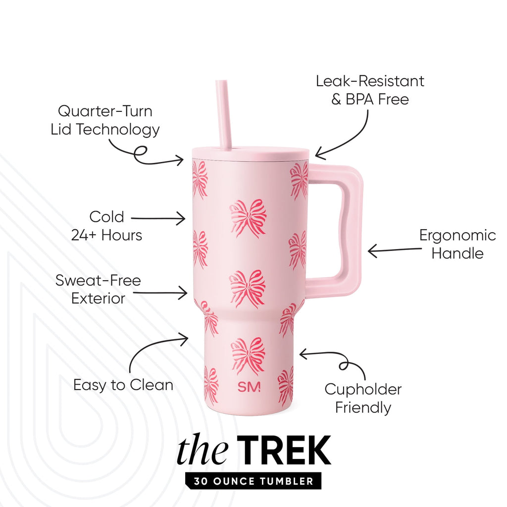 Simple Modern 30 fl oz Insulated Stainless Steel Trek Tumbler with Straw Lid | Seaglass Sage and Cream Checkmate - Pick 125