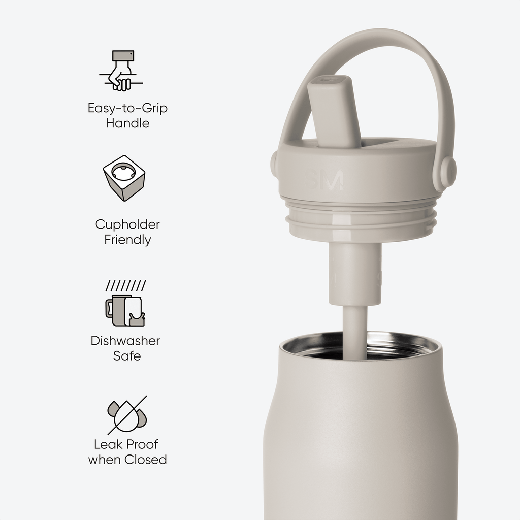 Simple Modern 34 fl oz Insulated Stainless Steel Mesa Wide Mouth Water Bottle with Handle and Push Button Straw Lid | Mystifying Blue Checkmate - Pick 543