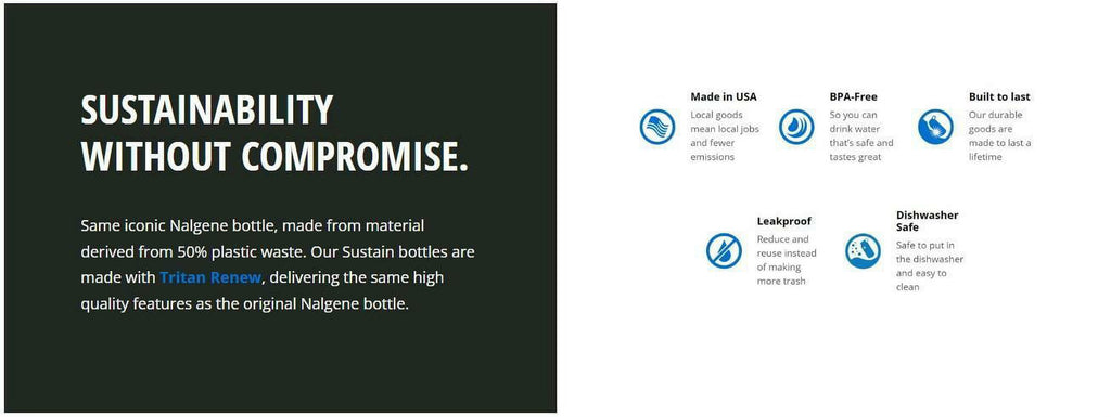 Nalgene Sustain 16 oz. Narrow Mouth Water Bottle - Cornflower Blue - Pick 568