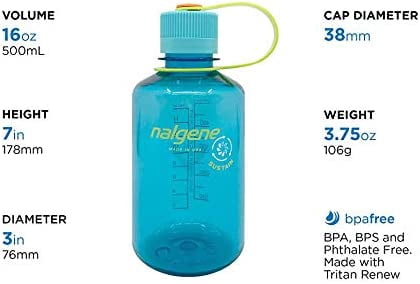 Nalgene Sustain 16 oz. Narrow Mouth Water Bottle - Cornflower Blue - Pick 568