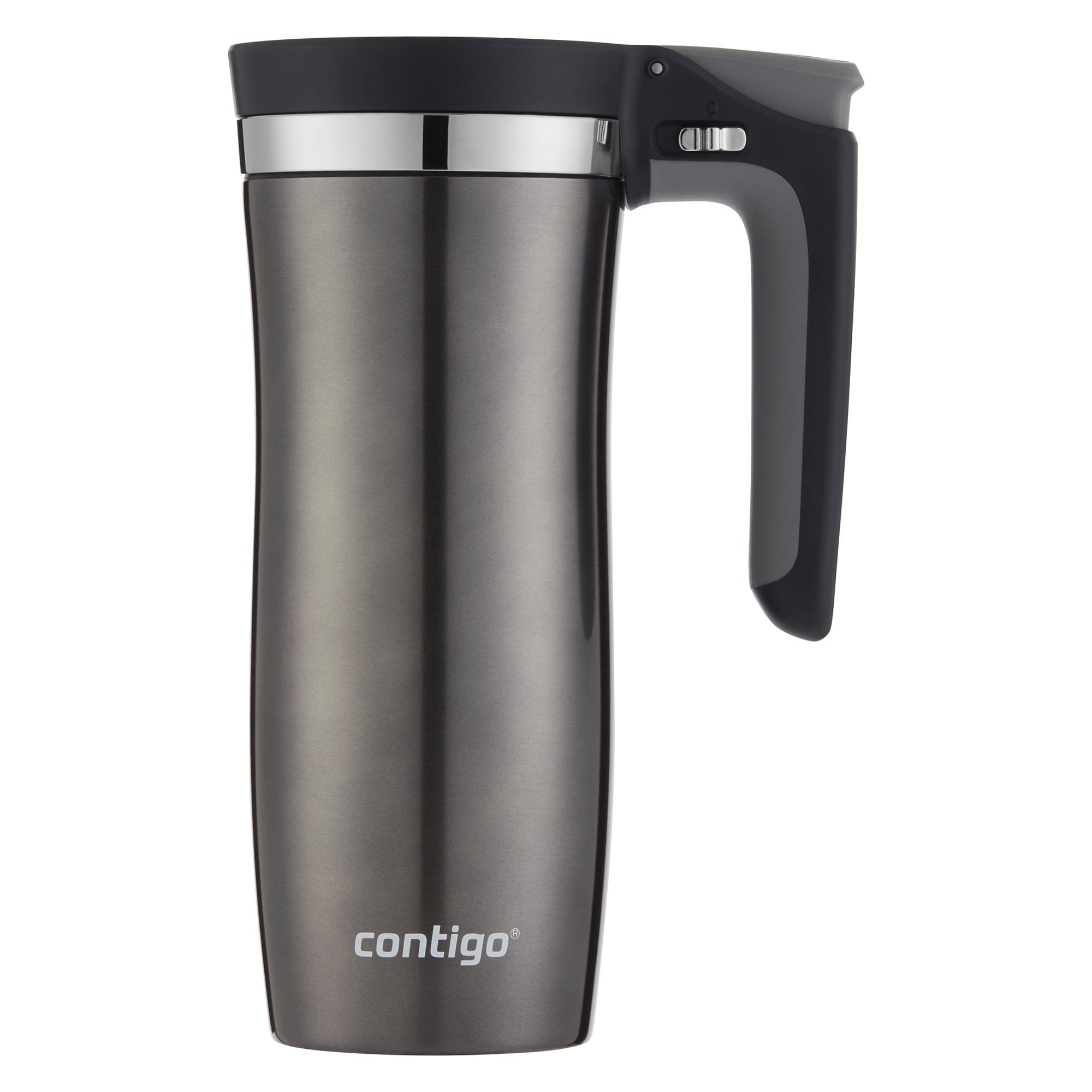 Contigo Autoseal Vacuum Insulated 16 Ounce Stainless Steel Gunmetal Travel Mug with Easy Lid - Pick 330