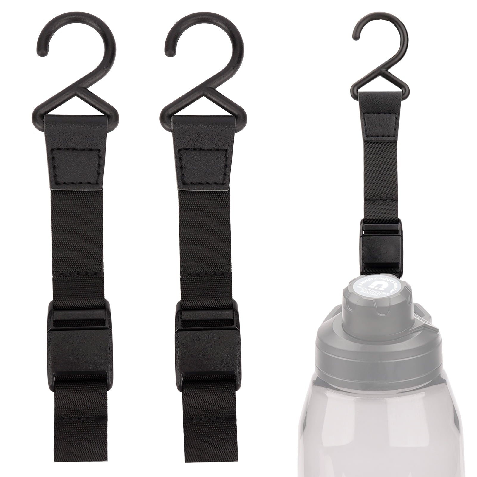 Linkidea 2 Pack Fence Hooks for Sport Water Bottle, Compatible with CamelBak Chute Mag Steel/Tritan 20/24/25/32/40/50oz, S Shaped Hook Hanger Magnetic Buckle for Outdoor Sports Camping - Pick 563