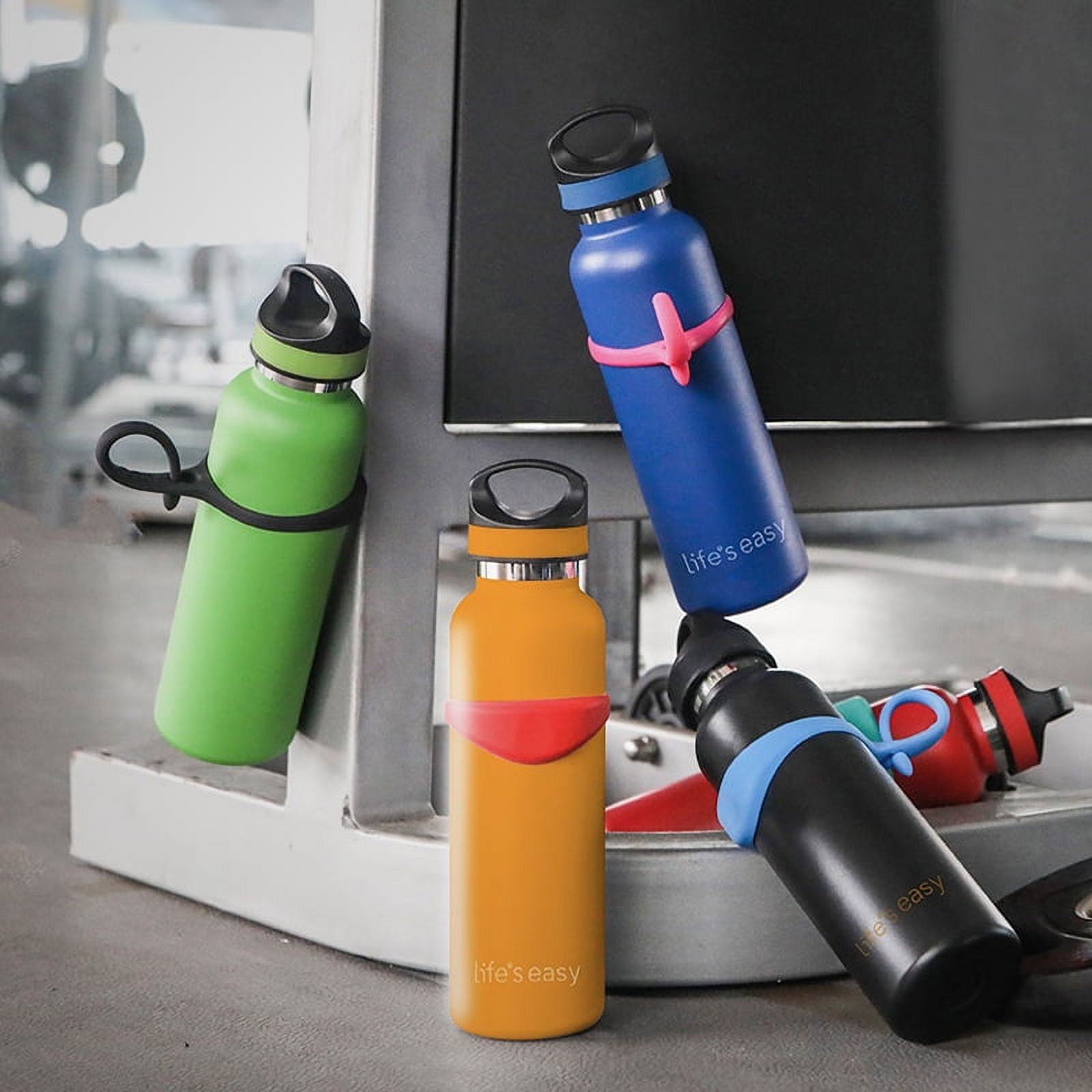 LIFE'S EASY 20 oz. Sports Insulated Water Bottle with Lid. Stainless Steel Vacuum Double Wall Thermo for Modern Hot and Cold Drinks, Simple Metal Hydro Canteen for Travel Men and Women (White) - Pick 974