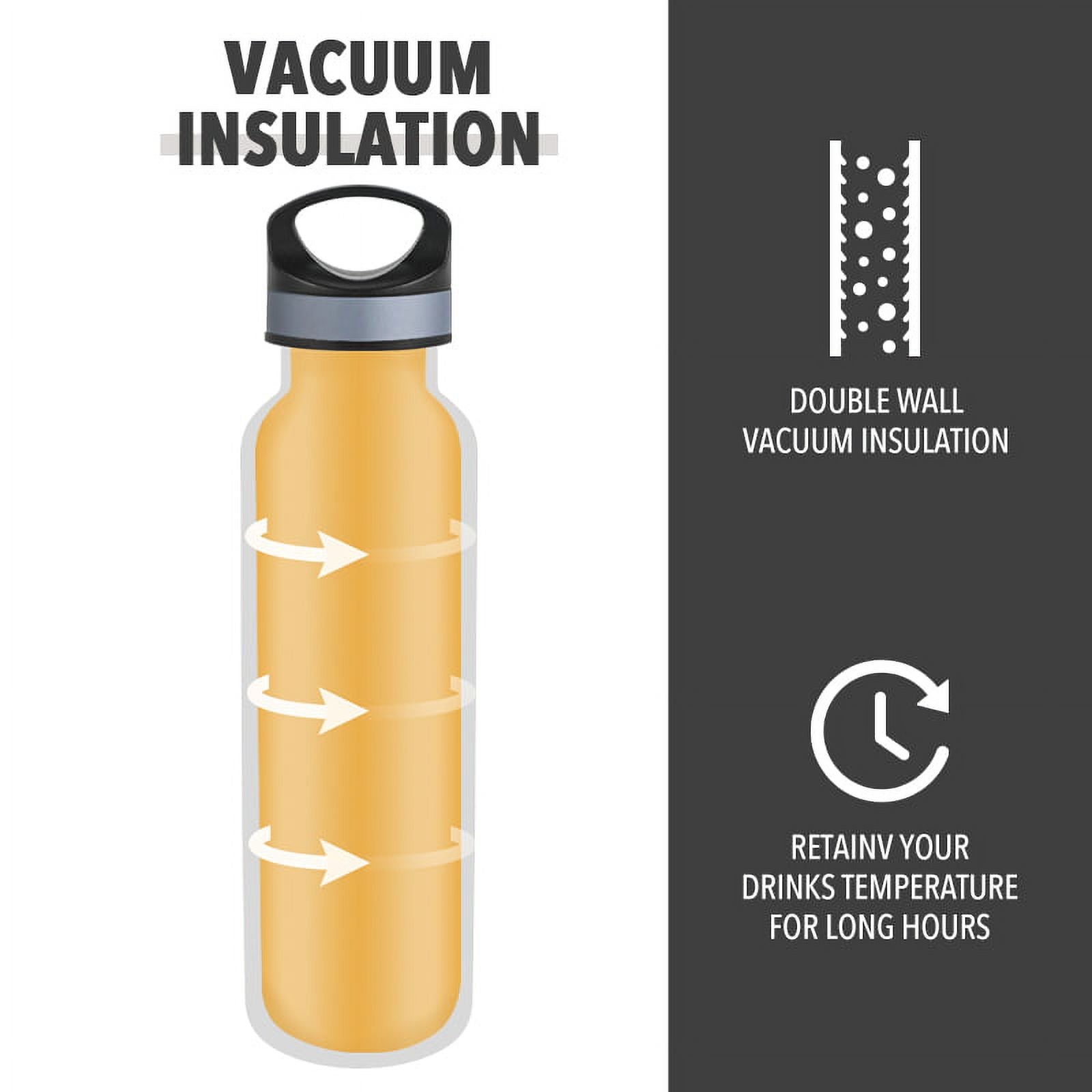 LIFE'S EASY 20 oz. Sports Insulated Water Bottle with Lid. Stainless Steel Vacuum Double Wall Thermo for Modern Hot and Cold Drinks, Simple Metal Hydro Canteen for Travel Men and Women (White) - Pick 974