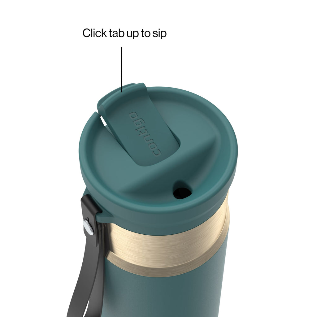 Contigo SnapSeal 16 oz Leakproof Stainless Steel Water Bottle with Carrying Strap - Pick 354