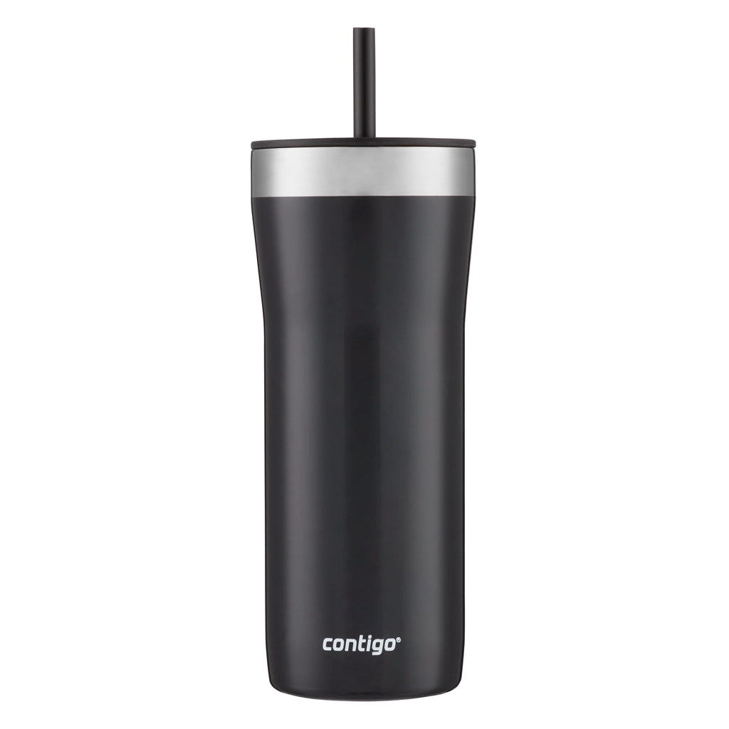 Contigo Streeterville Stainless Steel Tumbler with Plastic Straw and Splash-Proof Lid, Licorice, 32 fl. oz - Pick 576