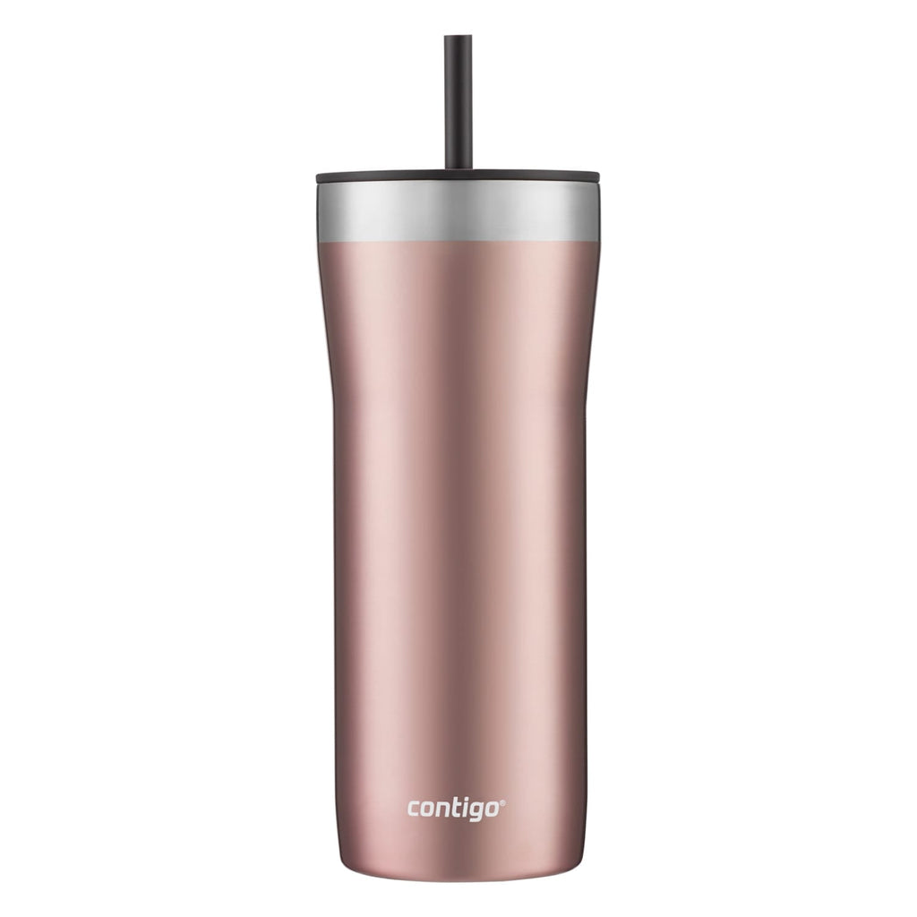 Contigo Streeterville Stainless Steel Tumbler with Plastic Straw and Splash-Proof Lid, Licorice, 32 fl. oz - Pick 576