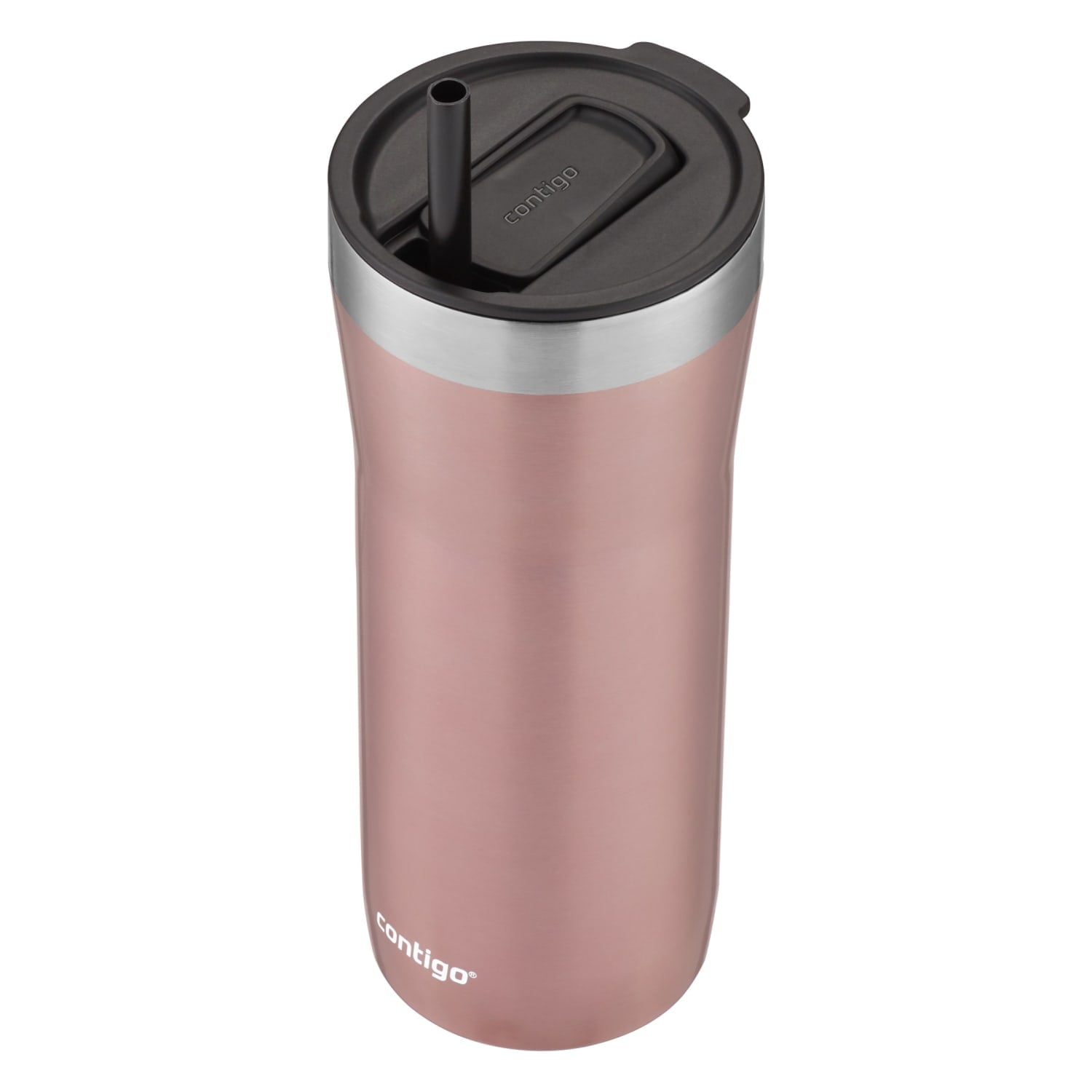 Contigo Streeterville Stainless Steel Tumbler with Plastic Straw and Splash-Proof Lid, Licorice, 32 fl. oz - Pick 576