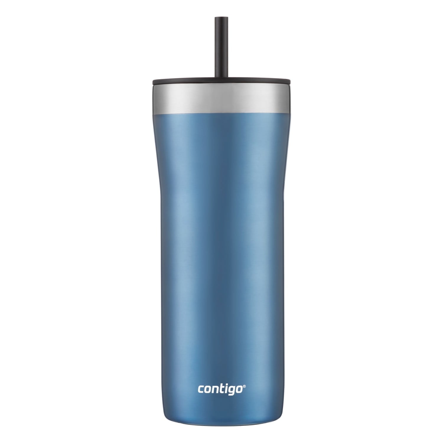 Contigo Streeterville Stainless Steel Tumbler with Plastic Straw and Splash-Proof Lid, Licorice, 32 fl. oz - Pick 576