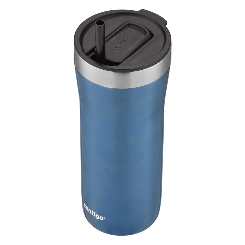 Contigo Streeterville Stainless Steel Tumbler with Plastic Straw and Splash-Proof Lid, Licorice, 32 fl. oz - Pick 576