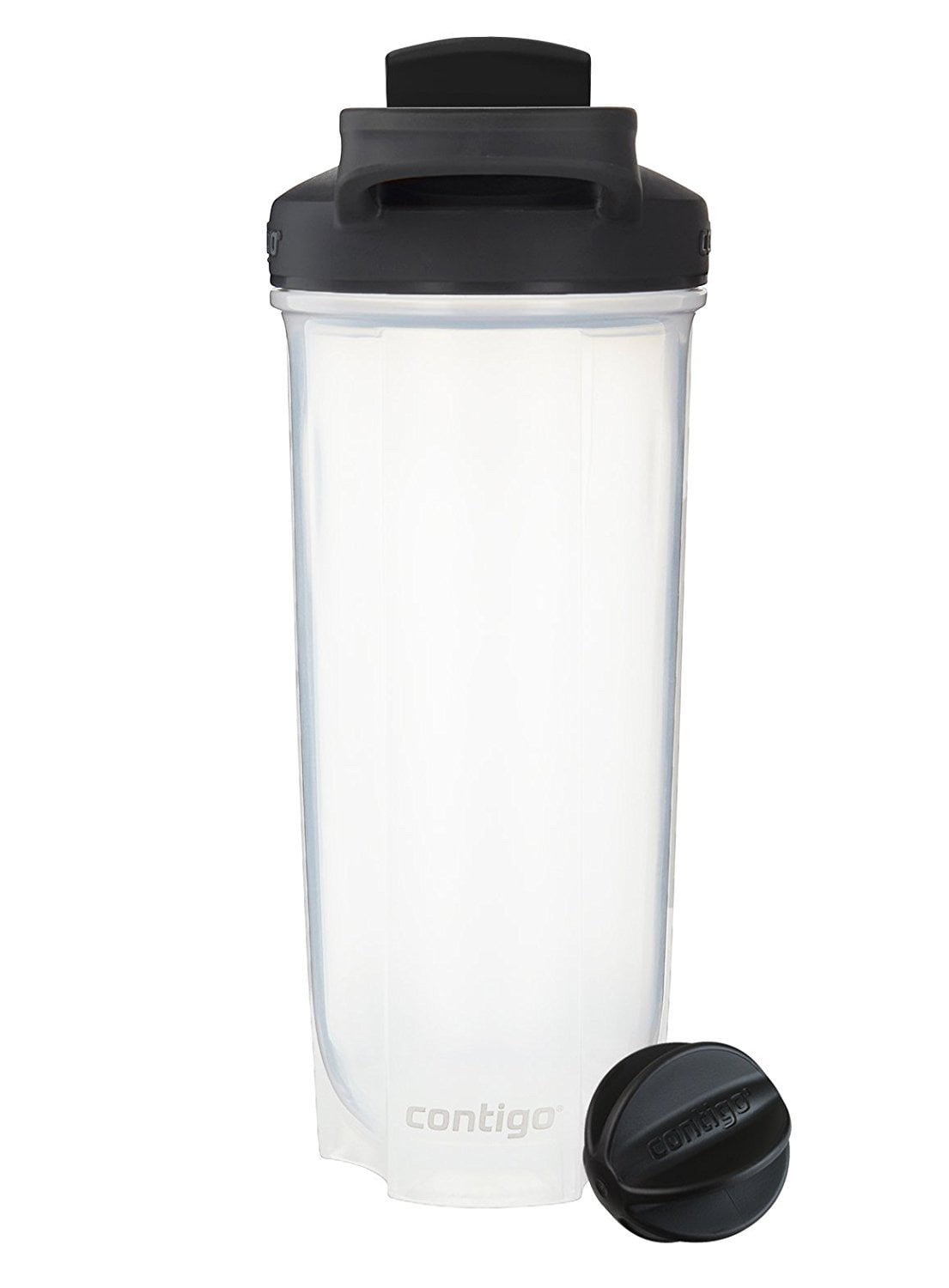 Contigo Shake &amp; Go Fit 28 oz Black and Clear Shaker Bottle with Flip-Top and Wide Mouth Lid - Pick 142