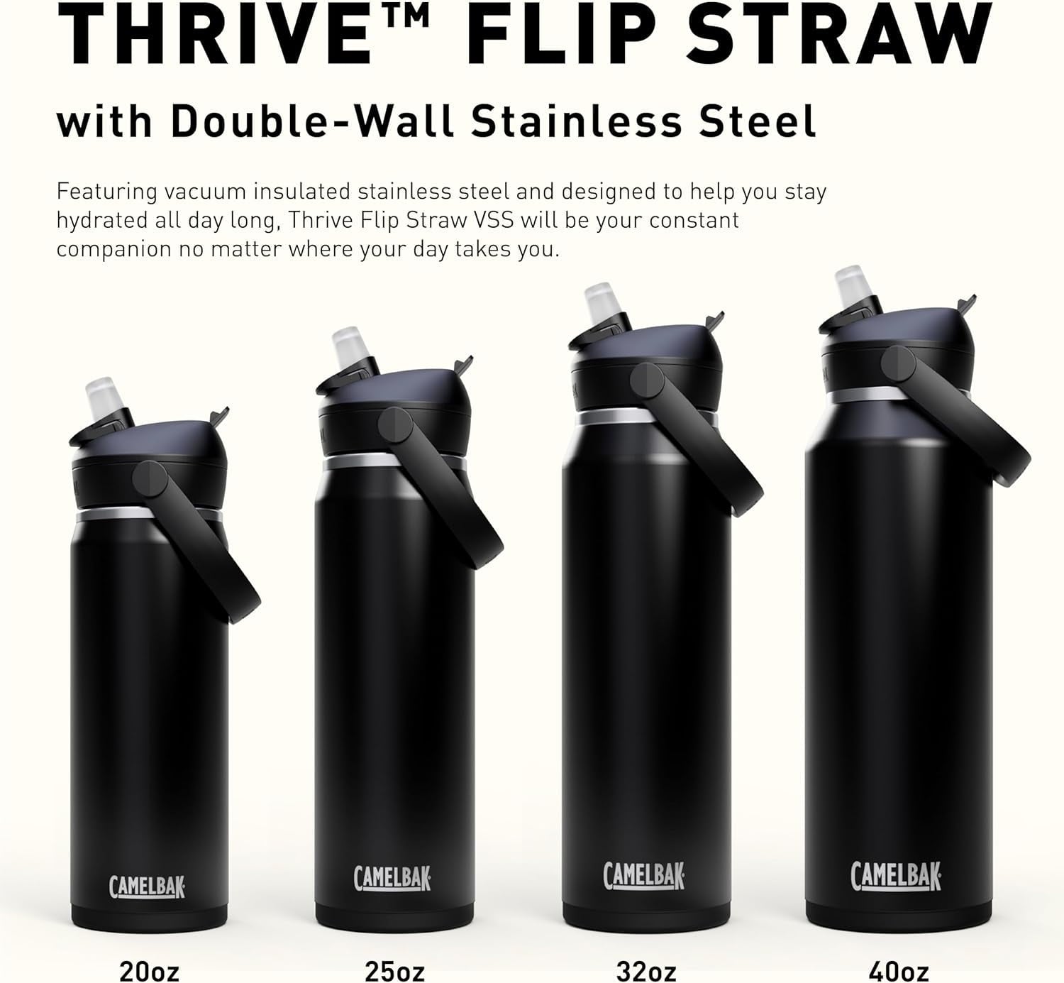 CamelBak Thrive™ Flip Straw Insulated Stainless Steel Water Bottle, 20oz, Moss - Pick 732