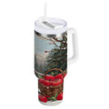 30 oz Insulated Stainless Steel Tumbler Double Wall Stainless Steel Tumbler with 2-Way Drinking Apples and Baskets - Pick 640