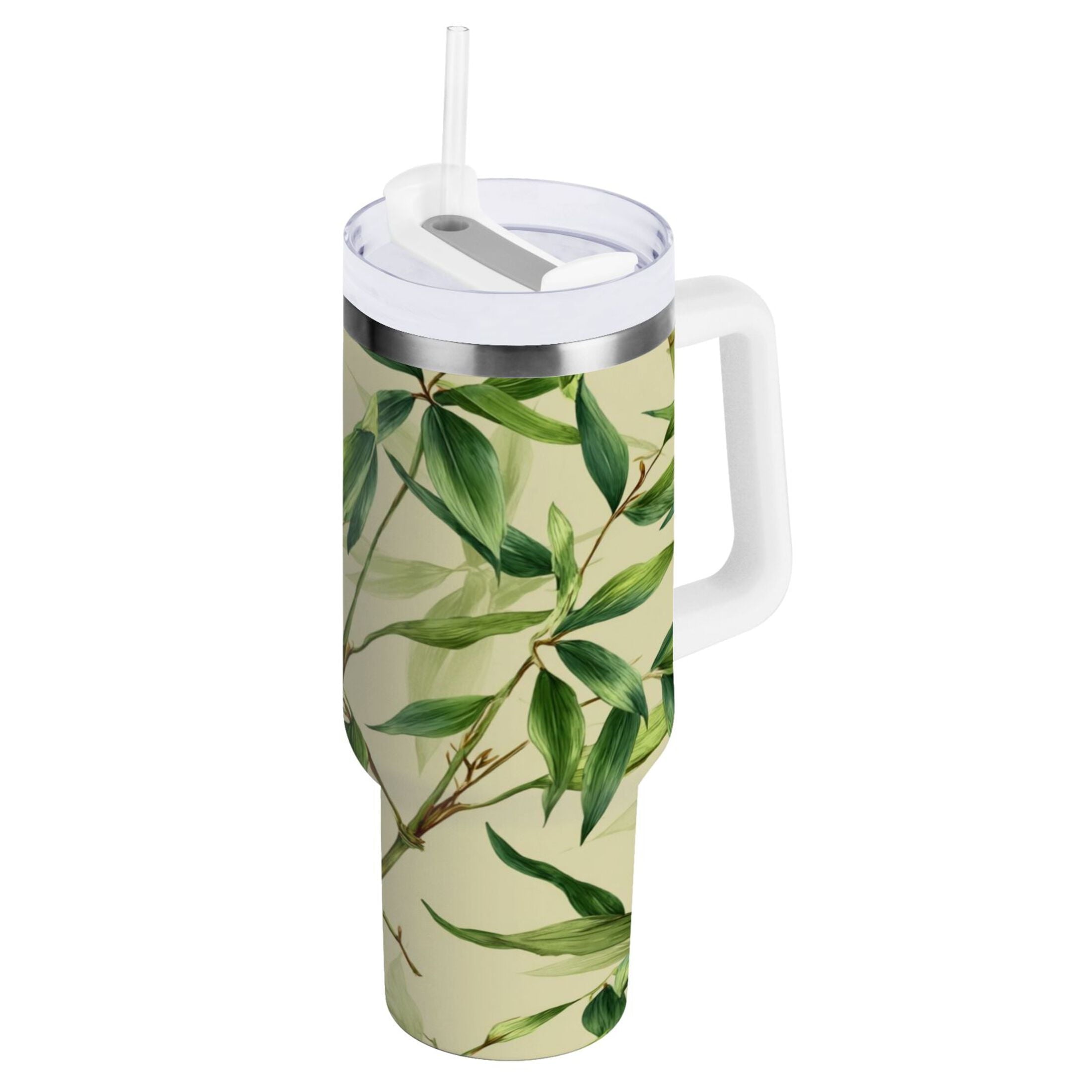 30 oz Insulated Stainless Steel Tumbler Double Wall Stainless Steel Tumbler with 2-Way Drinking Bamboo Pattern - Pick 398