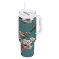 30 oz Insulated Stainless Steel Tumbler Double Wall Stainless Steel Tumbler with 2-Way Drinking Birds and Cherry Pattern - Pick 725