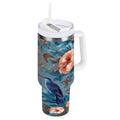30 oz Insulated Stainless Steel Tumbler Double Wall Stainless Steel Tumbler with 2-Way Drinking Birds and Flowers - Pick 404