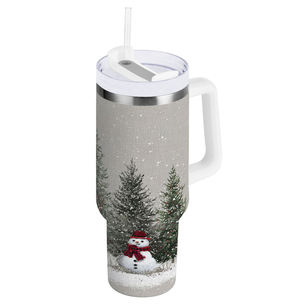 30 oz Insulated Stainless Steel Tumbler Double Wall Stainless Steel Tumbler with 2-Way Drinking Christmas Deer and Snowmen - Pick 797