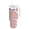 30 oz Insulated Stainless Steel Tumbler Double Wall Stainless Steel Tumbler with 2-Way Drinking Dogs Wearing Bows - Pick 625