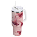 30 oz Insulated Stainless Steel Tumbler Double Wall Stainless Steel Tumbler with 2-Way Drinking Hats with Delicate Bows - Pick 670
