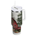 30 oz Insulated Stainless Steel Tumbler Double Wall Stainless Steel Tumbler with 2-Way Drinking Old Red Barn - Pick 836