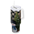 30 oz Insulated Stainless Steel Tumbler Double Wall Stainless Steel Tumbler with 2-Way Drinking Two Snowmen Pattern - Pick 336
