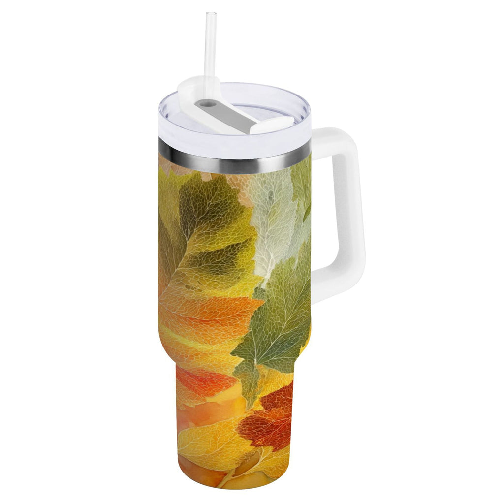 30 oz Insulated Stainless Steel Tumbler Double Wall Stainless Steel Tumbler with 2-Way Drinking Various Shades Autumn Leaves - Pick 277