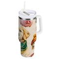 30 oz Insulated Stainless Steel Tumbler Double Wall Stainless Steel Tumbler with 2-Way Drinking Watercolor Animals Pattern - Pick 151