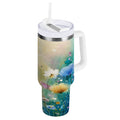 30 oz Insulated Stainless Steel Tumbler Double Wall Stainless Steel Tumbler with 2-Way Drinking Watercolor Wildflowers - Pick 648