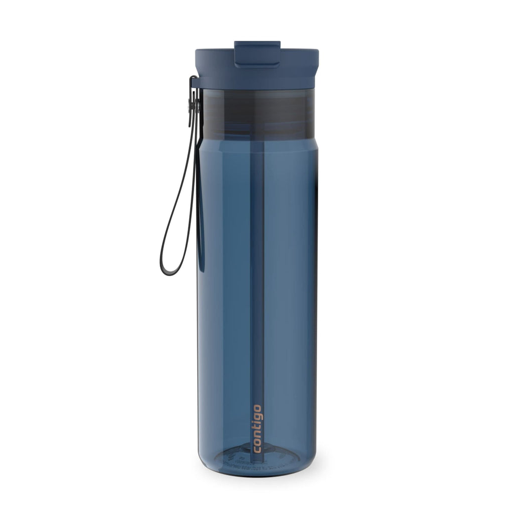 Contigo DualSip Leakproof Plastic Reusable Water Bottle with Carrying Strap, Cream/Clear, 28 oz - Pick 426