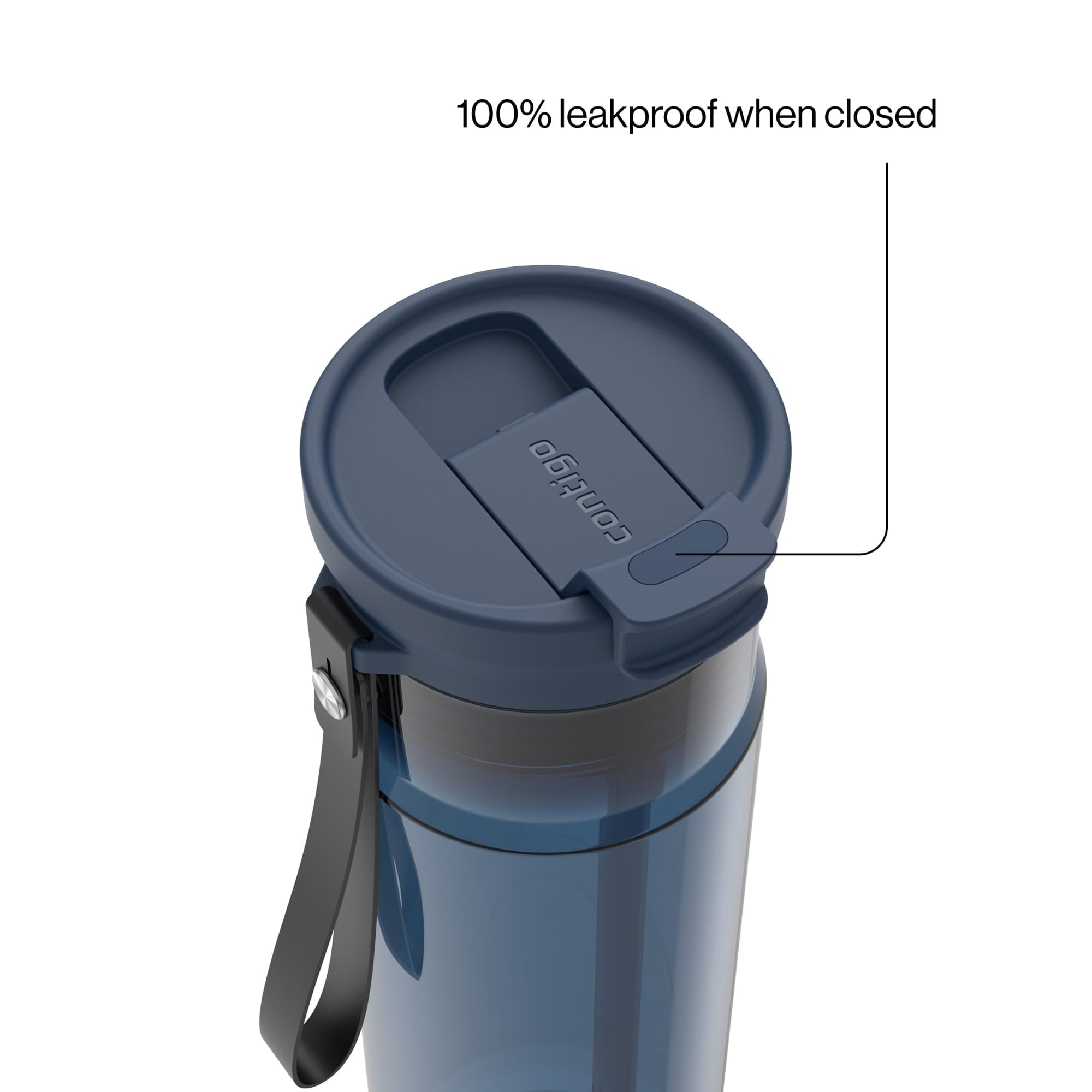 Contigo DualSip Leakproof Plastic Reusable Water Bottle with Carrying Strap, Cream/Clear, 28 oz - Pick 426
