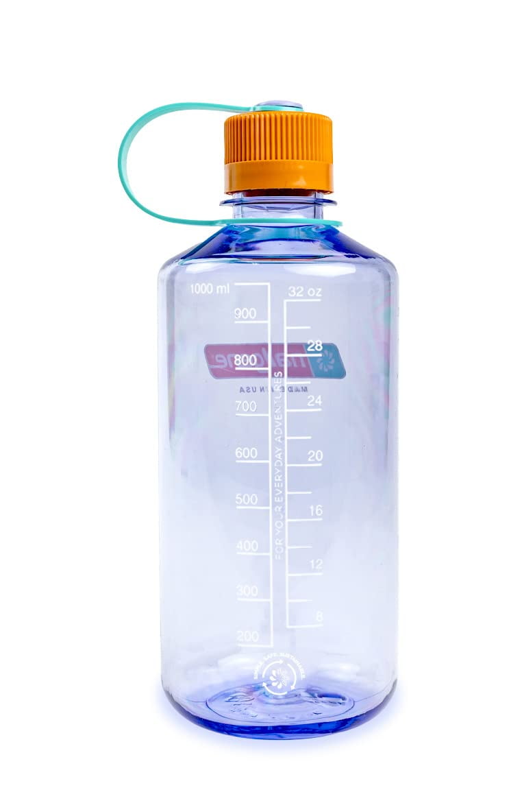 Nalgene Sustain Tritan BPA-Free Water Bottle Made with Material Derived from 50% Plastic Waste, 32 OZ, Narrow Mouth, Amethyst C30 - Pick 232