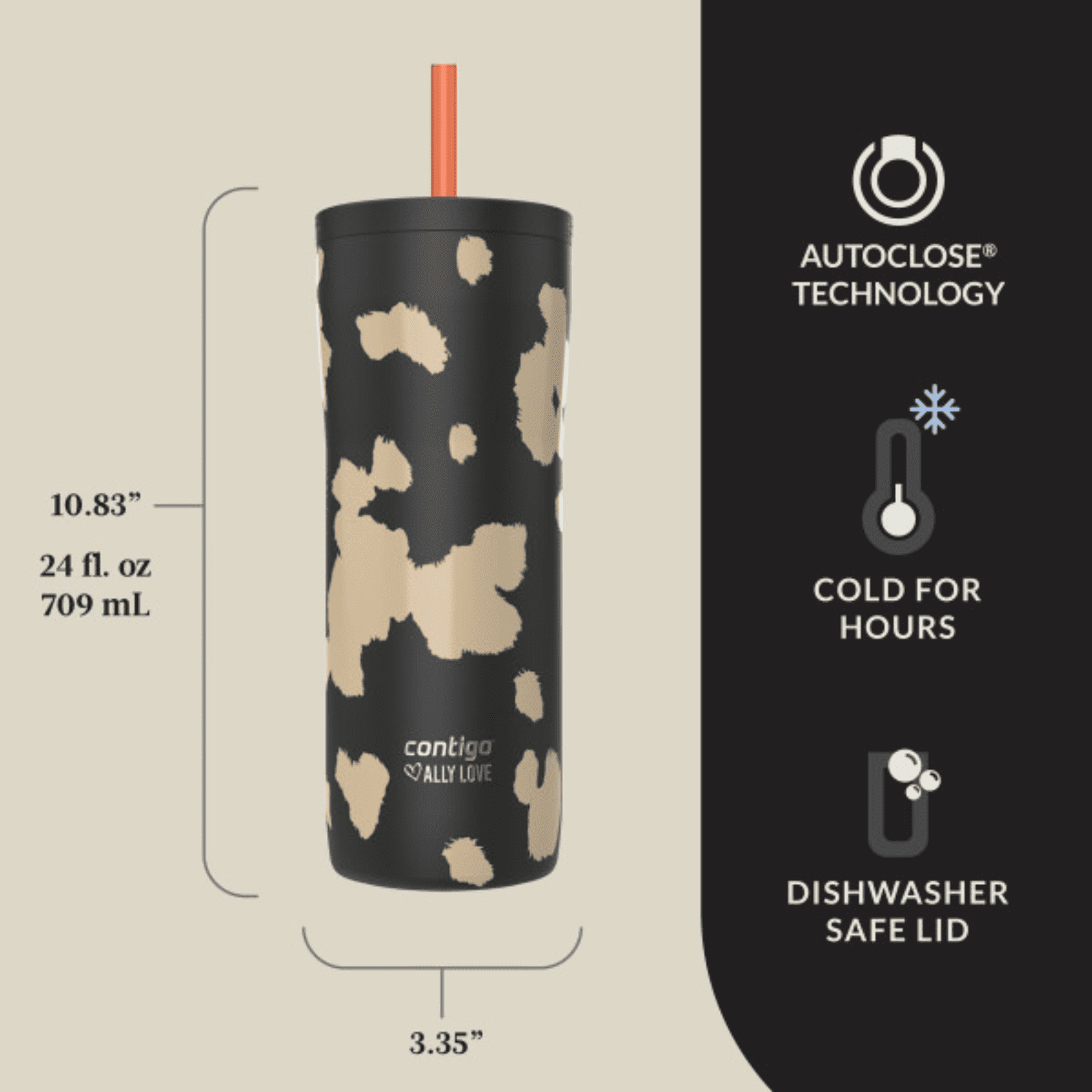 Contigo x Ally Love Streeterville 2.0 Stainless Steel Tumbler with Straw, 24 oz, Stellar Jay - Pick 377