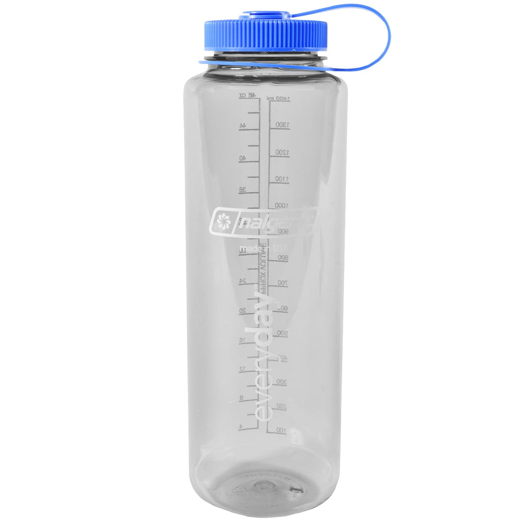 Nalgene Sustain Tritan BPA-Free Water Bottle Made with Material Derived from 50% Plastic Waste (using ISCC certified mass balance), 48 OZ, Wide Mouth, Blue - Pick 208
