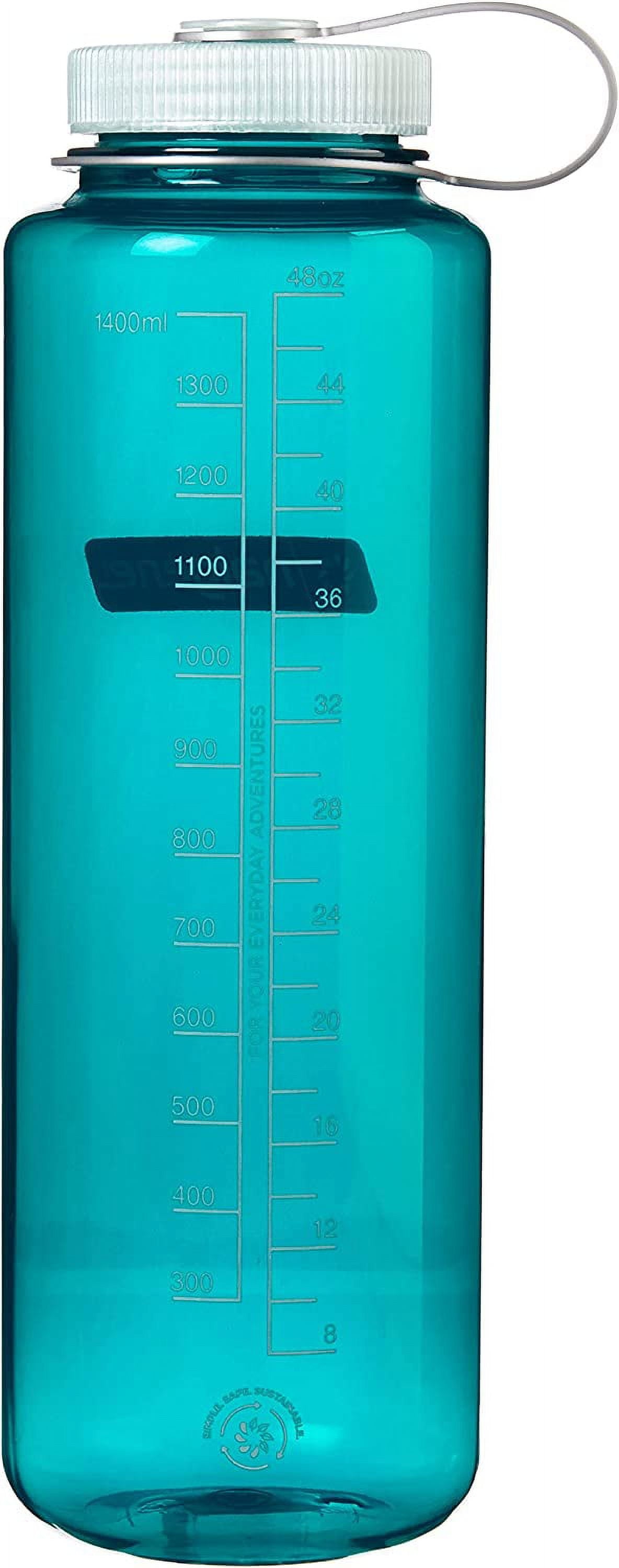 Nalgene Sustain Tritan BPA-Free Water Bottle Made with Material Derived from 50% Plastic Waste (using ISCC certified mass balance), 48 OZ, Wide Mouth, Blue - Pick 208