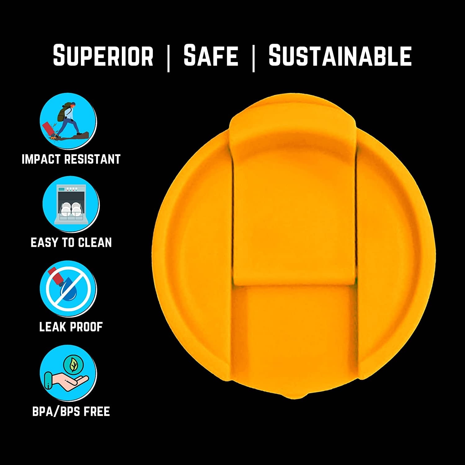 NuRich Hydro Wide Mouth Flip and Sip Replacement Coffee Lid or Cap Accessories Compatible with Hydroflask, Nalgene, and Many More Top Water Bottle Brands Sizes 12 16 18 20 32 40 64 Ounce - Pick 129
