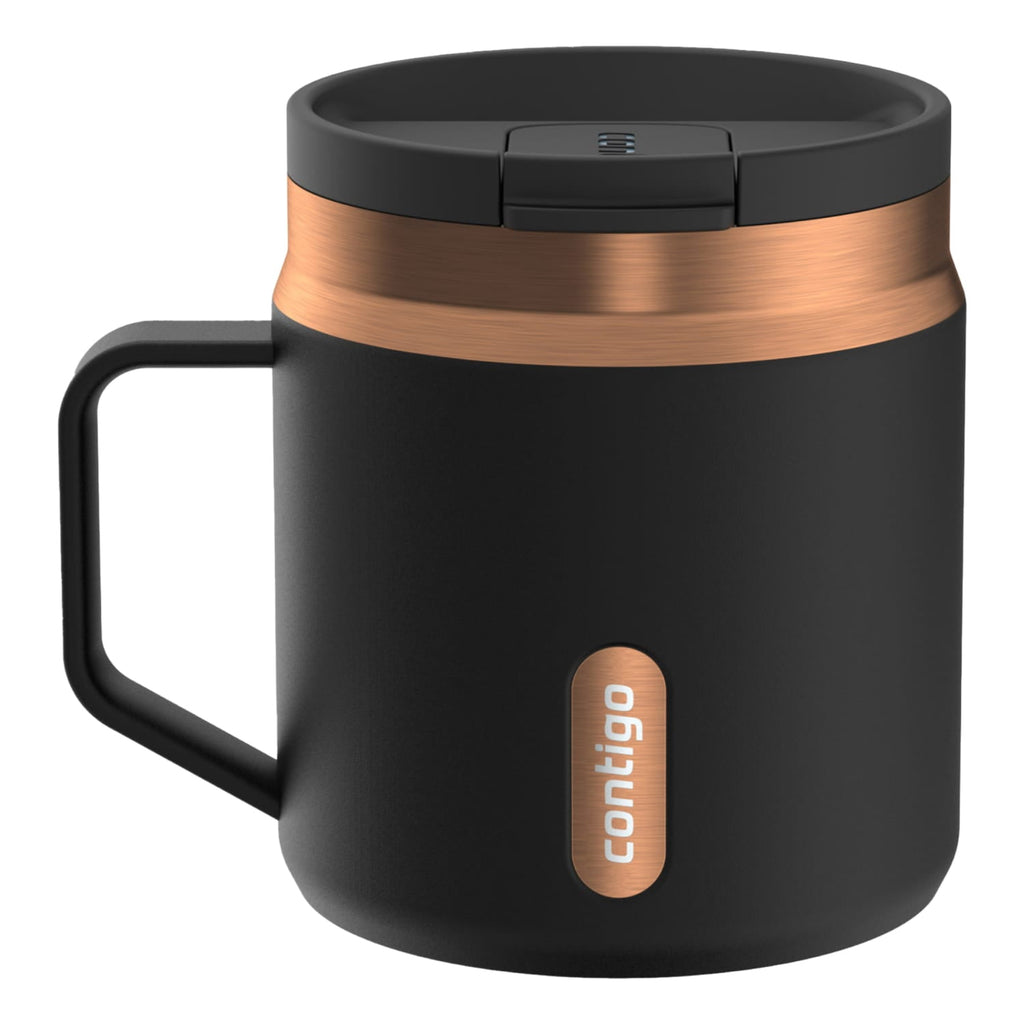 Contigo SnapSeal Leakproof Stainless Steel Reusable Travel Tumbler,Black/Bronze, 14 oz - Pick 953