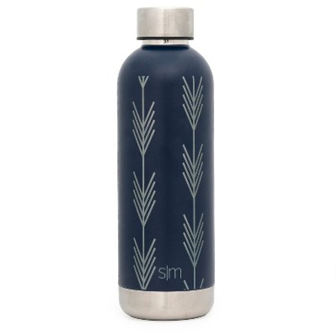 simple modern bolt arrows 17oz water bottle stainless steel deep ocean blue - Pick 179