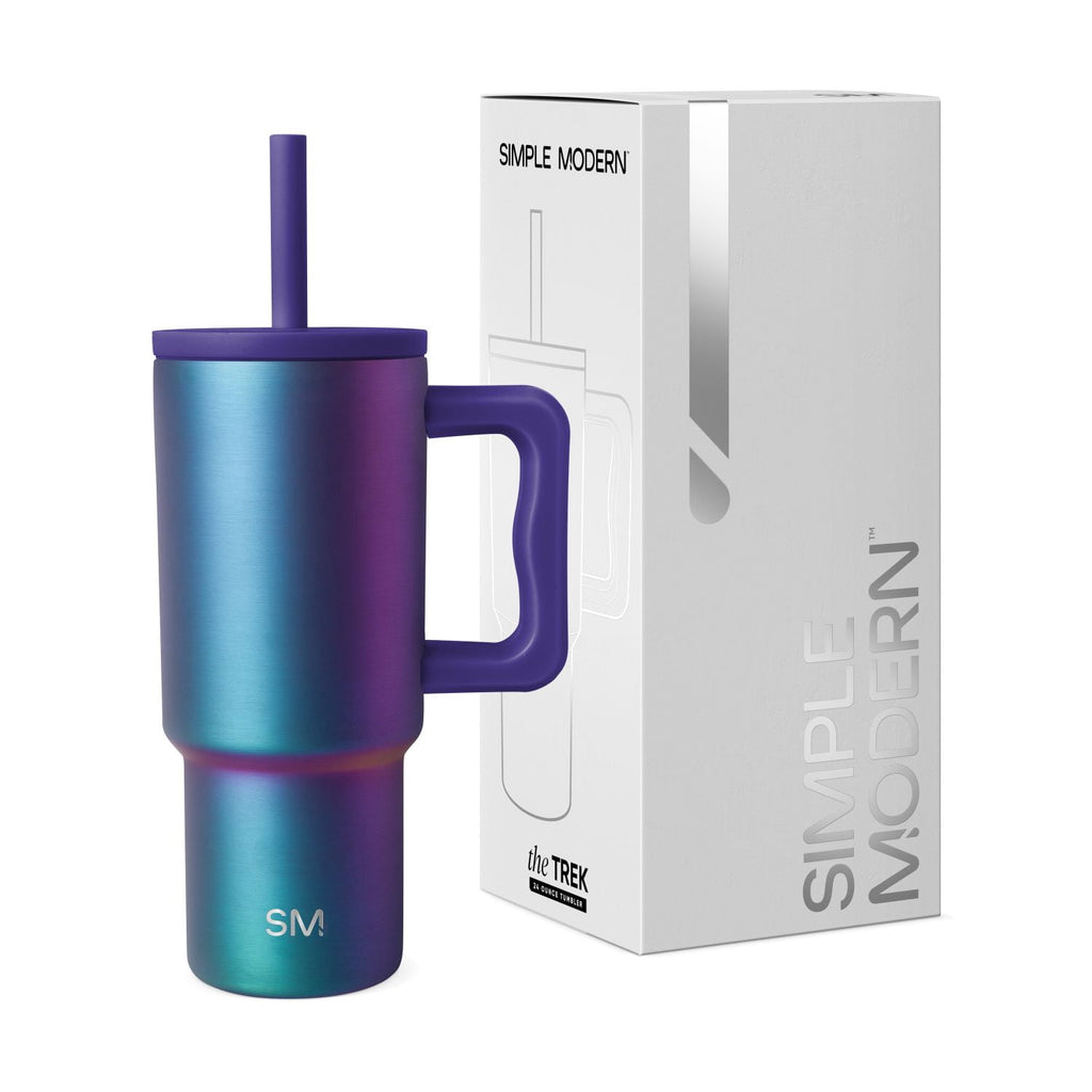 Simple Modern 24oz Trek Tumbler with handle and Silicone Straw Lid | Asteroid - Pick 823
