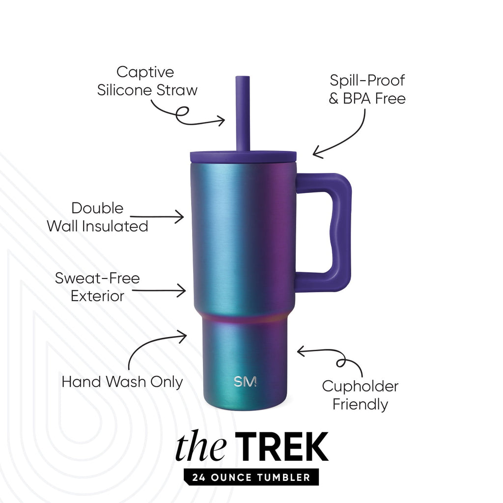 Simple Modern 24oz Trek Tumbler with handle and Silicone Straw Lid | Asteroid - Pick 823