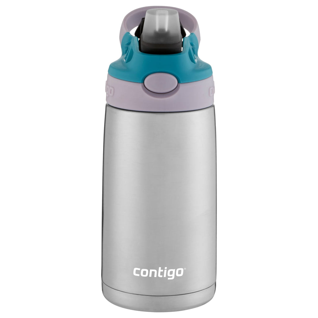 Contigo Kids Stainless Steel Water Bottle with Redesigned AUTOSPOUT Straw Lid Eggplant and Punch, 13 fl oz. - Pick 626