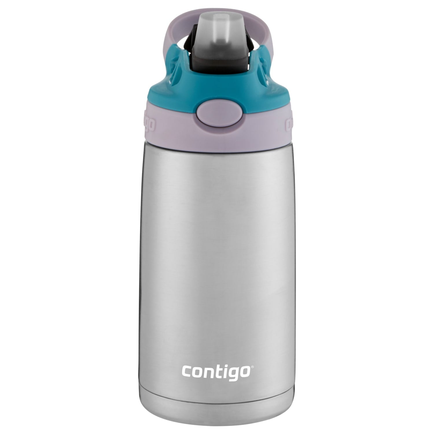 Contigo Kids Stainless Steel Water Bottle with Redesigned AUTOSPOUT Straw Lid Eggplant and Punch, 13 fl oz. - Pick 626