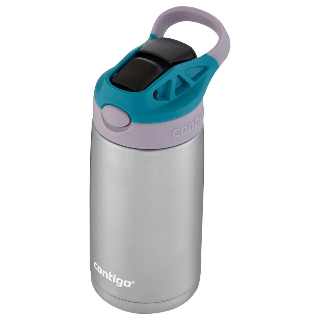 Contigo Kids Stainless Steel Water Bottle with Redesigned AUTOSPOUT Straw Lid Eggplant and Punch, 13 fl oz. - Pick 626