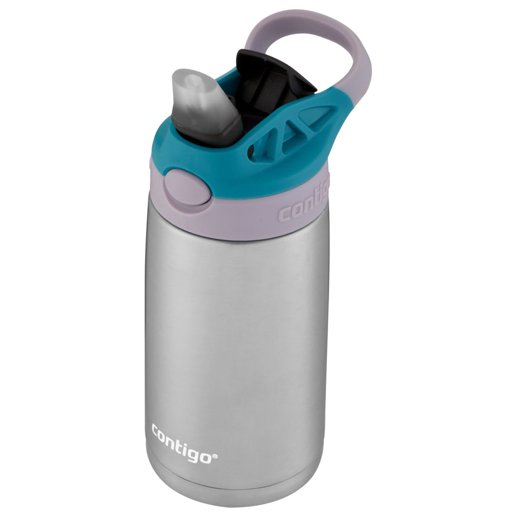 Contigo Kids Stainless Steel Water Bottle with Redesigned AUTOSPOUT Straw Lid Eggplant and Punch, 13 fl oz. - Pick 626