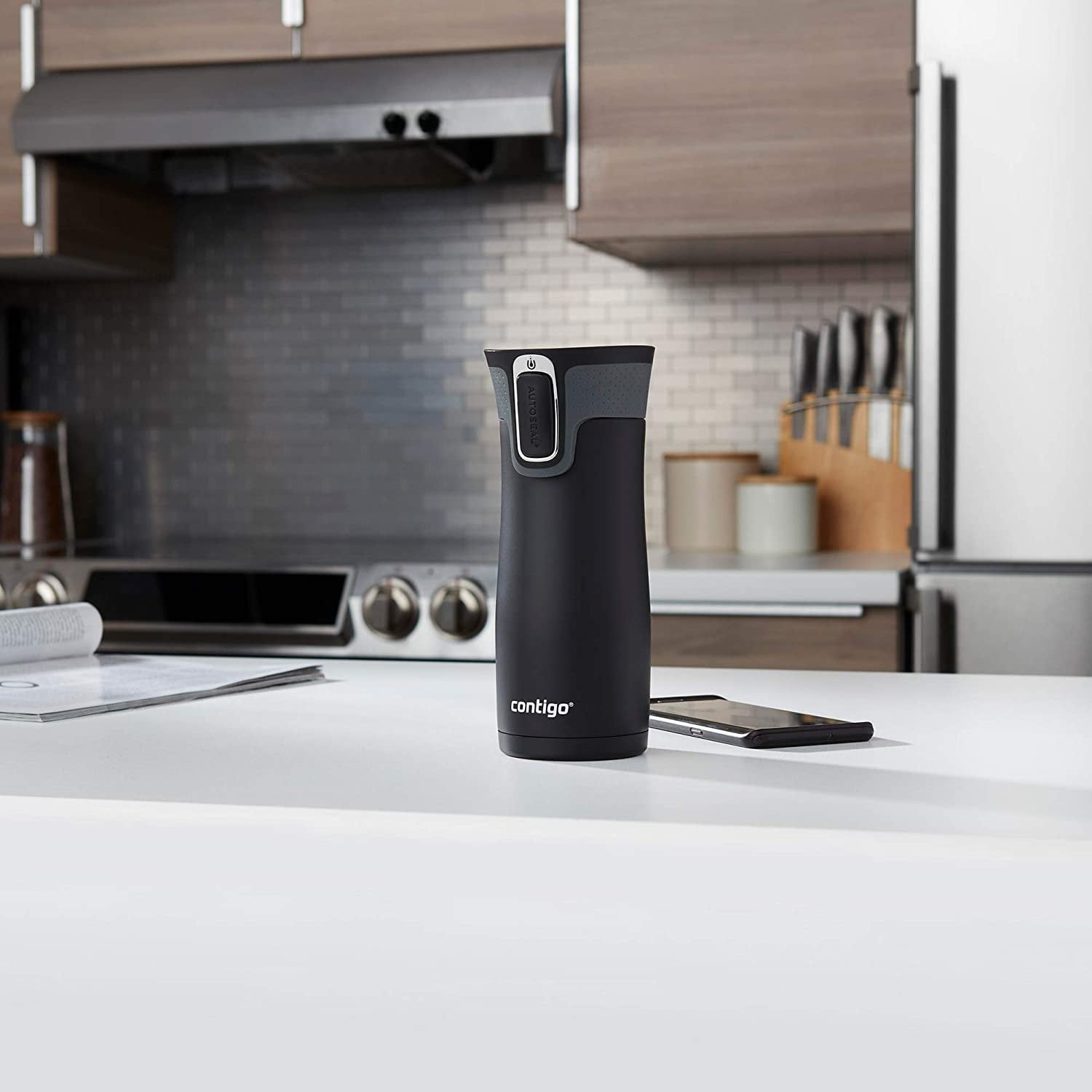 Contigo AUTOSEAL West Loop 2.0 Travel Mug, 16 oz., Stainless Steel with Black Button - Pick 605