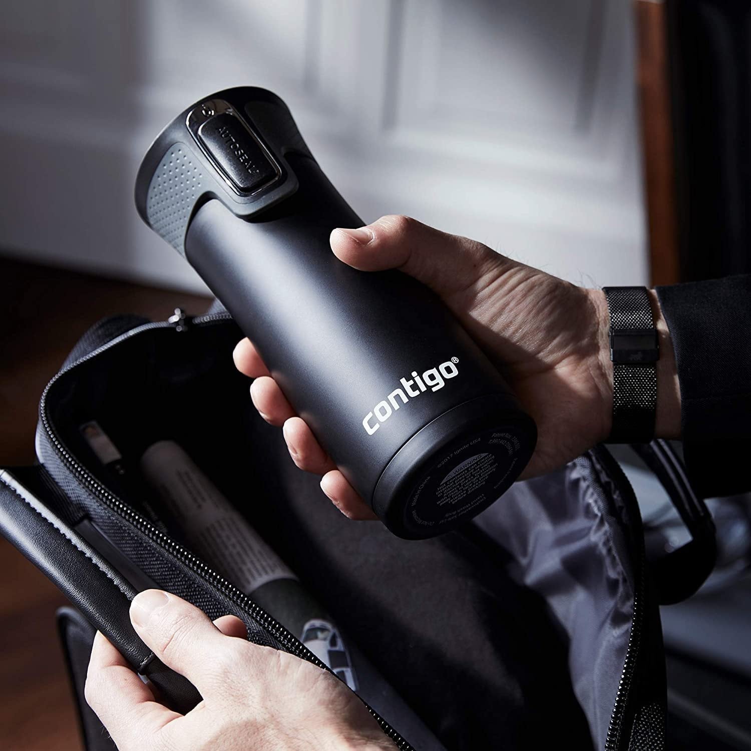 Contigo AUTOSEAL West Loop 2.0 Travel Mug, 16 oz., Stainless Steel with Black Button - Pick 605