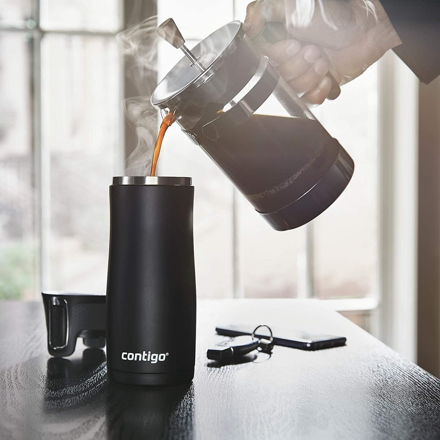 Contigo AUTOSEAL West Loop 2.0 Travel Mug, 16 oz., Stainless Steel with Black Button - Pick 605
